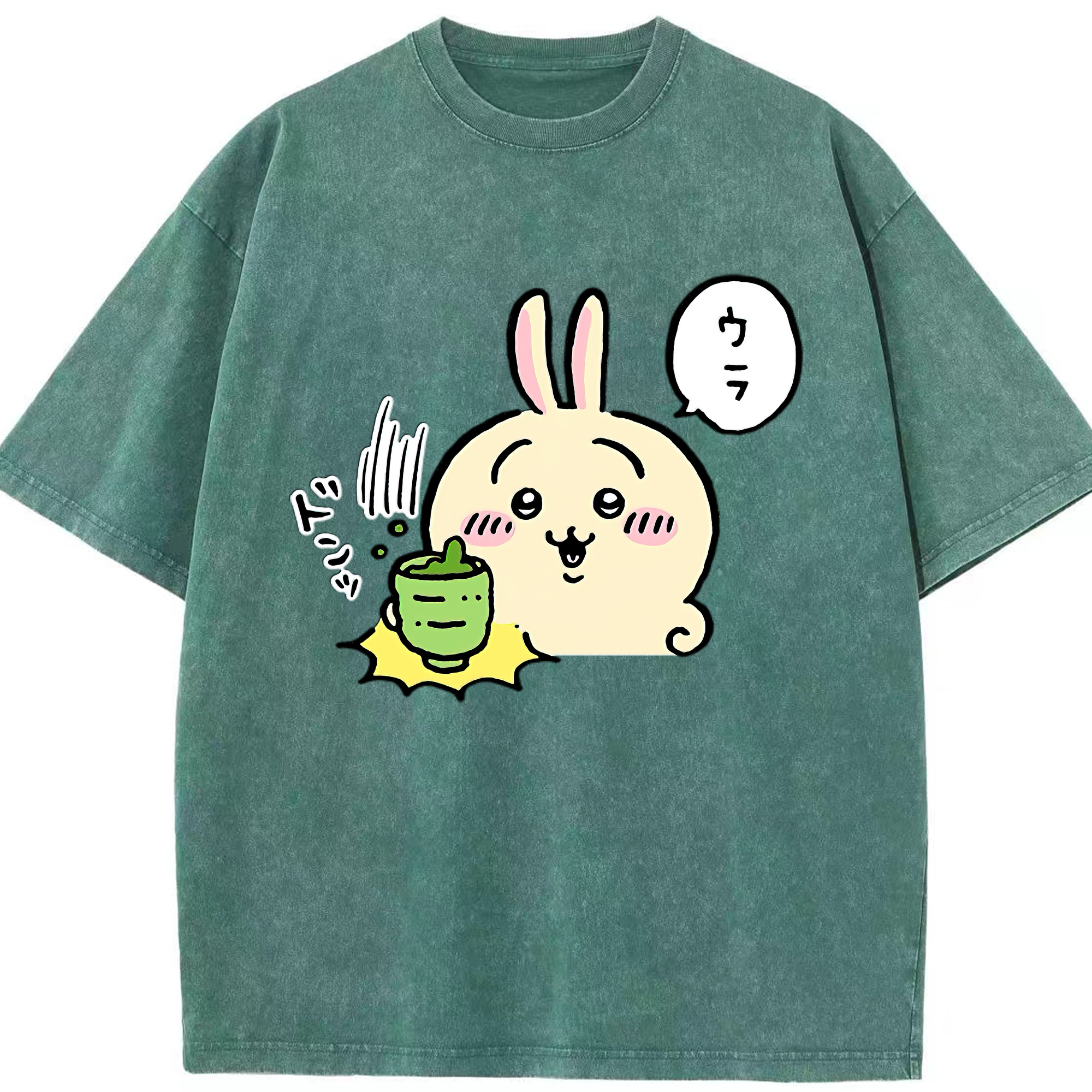 （画像用） ちいかわ うさぎ Chii-kawa usagi 綿100% ヴィンテージ風 半袖Tシャツ（フロントプリント）